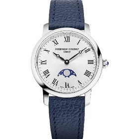 Frederique Constant Γυναικείο Ρολόι με Μπλε Δερμάτινο Λουράκι FC-206RS1S6