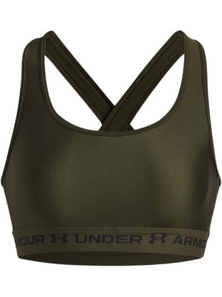 Under Armour Crossback Mid Αθλητικό Μπουστάκι με Μέτρια Στήριξη & Αφαιρούμενη Ενίσχυση Χακί 1361034-308