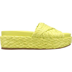 Nine West Canni 3 Καλοκαιρινές Γυναικείες Πλατφόρμες Χαμηλές Ψάθινες Κίτρινες CANNI301-310