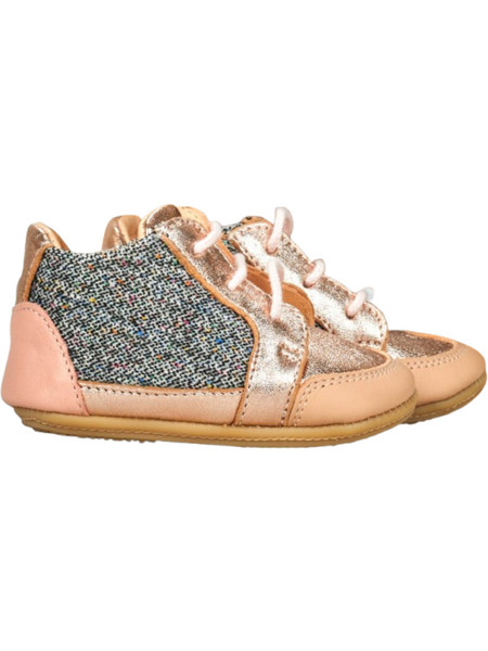 Easy Βρεφικά Sneakers Αγκαλιάς Ροζ Χρυσό Ασημί AIZ90C-17