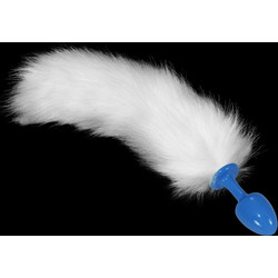 Lovetoy Metal Πρωκτική Σφήνα Tail Plug 40cm Λευκή Μπλε