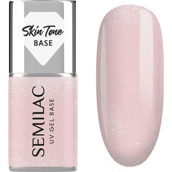 Semilac Skin Tone Beige Base Coat Glitter Ημιμόνιμο Βερνίκι Νυχιών 7ml