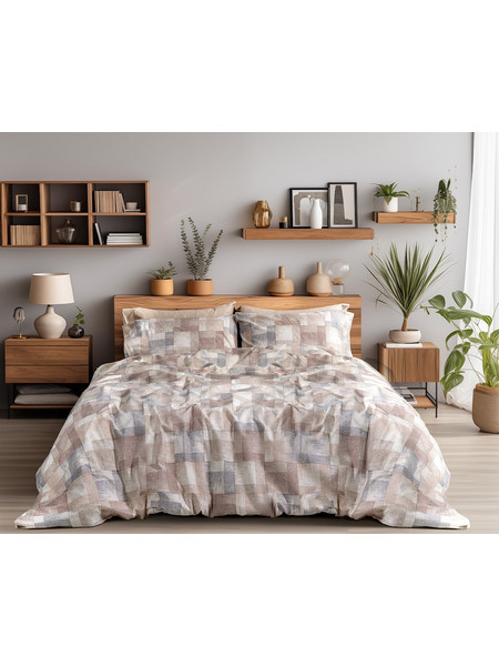 Beauty Home Σετ Σεντόνια Υπέρδιπλα Φανελένια 240x260 Renoir Art 12338 Μπεζ