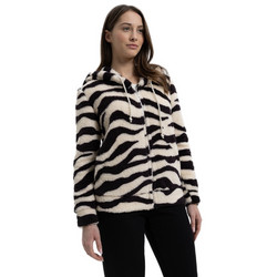 Giota Γυναικεία Ρόμπα Χειμωνιάτικη Fleece Μαύρη Μπεζ 4782