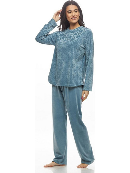 Galaxy Σετ Γυναικείες Πιτζάμες Χειμωνιάτικες Fleece Βεραμάν 843-25