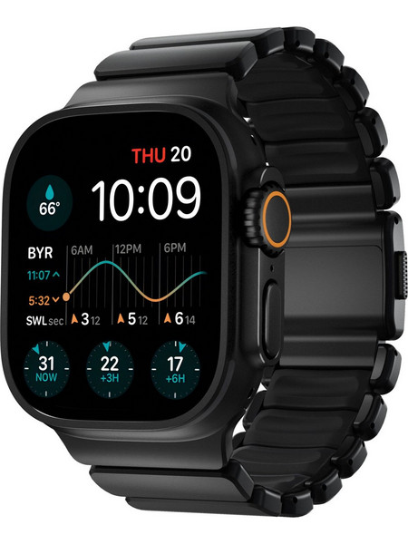 Nomad Stratos Titanium FKM Λουράκι Μεταλλικό Black (Apple Watch 42 / 44 / 45 / 46 / 49mm)