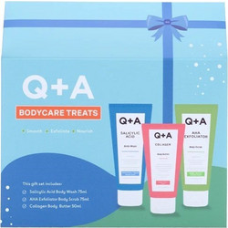 Q+A Bodycare Treats Salicylic Acid Body Wash 75ml + Body Scrub 75ml + Body Butter 50ml