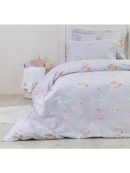 Borea Cloud Παιδική Παπλωματοθήκη Μονή Βαμβακερή 160x240 Ροζ