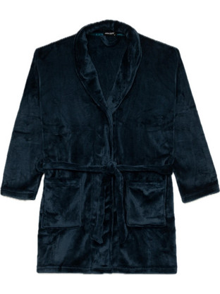 Minerva Χειμωνιάτικη Ανδρική Ρόμπα Fleece Πετρόλ 96-71308-408
