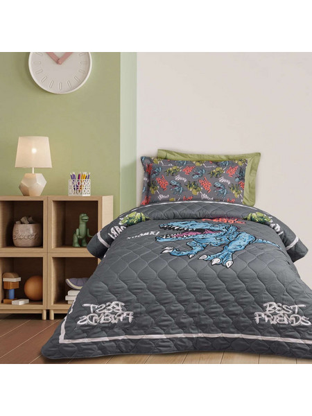 Das Home Παιδικό Κουβερλί Μονό Microfiber 160x220 4931 Ανθρακί Μπεζ