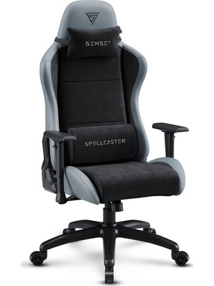 SENSE7 Spellcaster FUKU XL Καρέκλα Gaming Δερματίνης με Ρυθμιζόμενα Μπράτσα Μαύρη Γκρι 5902659845184