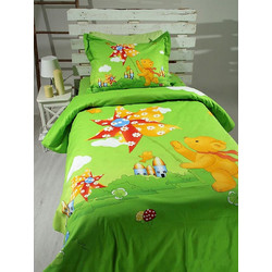 Sunshine Home Παιδικό Κουβερλί Μονό Βαμβακερό 160x220 Bear 10 Lime