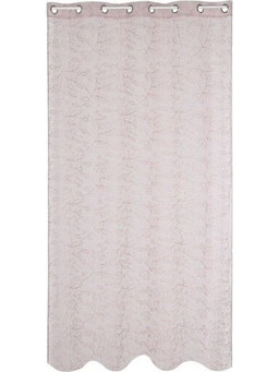Home ESPRIT Κουρτίνα Floral με Τρουκς 140x260 S3056707 Ανοιχτό Ροζ
