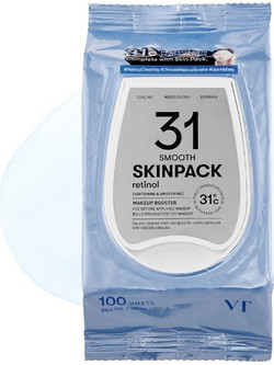 VT Skin Pack Smooth Ενυδατικά Μαντηλάκια Τόνωσης Προσώπου 100τμχ