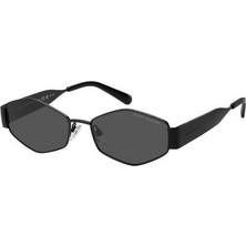 Marc Jacobs MARC496 807 Γυναικεία Γυαλιά Ηλίου Πολυγωνικά Μεταλλικά Μαύρα με Μαύρο Φακό