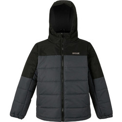 Regatta Αθλητικό Παιδικό Μπουφάν Χειμωνιάτικο Puffer Αδιάβροχο Αντιανεμικό Μαύρο Ανθρακί RKN202-28P