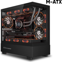 Armaggeddon Aquaron Duplex Pro Black Gaming Mini Tower Κουτί Υπολογιστή με Πλαϊνό Παράθυρο