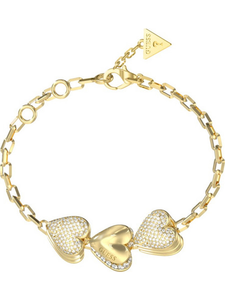 Guess By Your Side Γυναικείο Βραχιόλι Αλυσίδα με Καρδιά από Ατσάλι Xρυσό με Ζιργκόν UBB06079JWYG