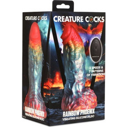 Creature Cocks Rainbow Phoenix Dildo με Βεντούζα & Όρχεις 17.3cm Πολύχρωμο