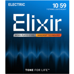 Elixir Strings 12074 Nanoweb Σετ 7 Χορδές Ηλεκτρικής Κιθάρας Nickel Plated Steel 10-59"