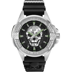 Philipp Plein The Skull Ανδρικό Ρολόι με Μαύρο Καουτσούκ Λουράκι PWAAA0121