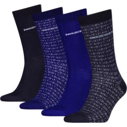 Calvin Klein Ανδρικές Κάλτσες Ψηλές με Σχέδια Navy Μπλε Royal Blue 4Pack 701235980-003