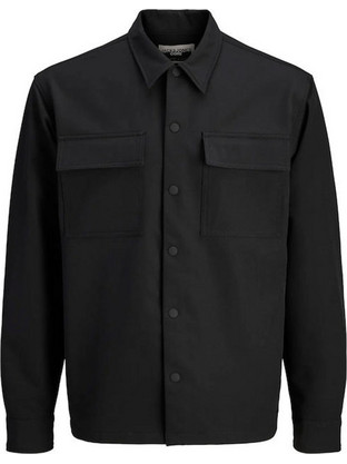 Jack & Jones Ανδρικό Πουκάμισο Μακρυμάνικο Φαρδιά Γραμμή Μαύρο 12285780