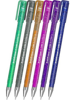 ErichKrause Σετ Στυλό Gel 1mm Πολύχρωμο με Glitter 6τμχ 61458
