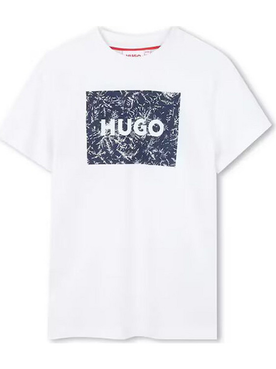 Hugo Παιδικό T-Shirt Κοντομάνικο Λευκό Μπλε G01020-10P