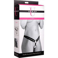 Strap U Unity Double Penetration Harness Strap On Μαύρο
