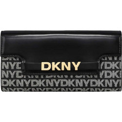 DKNY Μεγάλο Δερμάτινο Γυναικείο Πορτοφόλι με Clip Μαύρο R52Q5M29