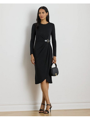 Lauren Ralph Lauren Midi Βραδινό Φόρεμα Μαύρο 200980222001