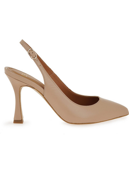 Exe Γόβες Slingback Δερμάτινες με Λεπτό Ψηλό Τακούνι Μπεζ W416J3695-584