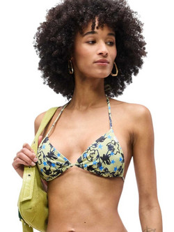RVCA Bikini Top Τριγωνάκι Floral Κίτρινο Μπλε EVJX303000-GEJ0