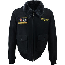 Leather 100 Ανδρικό Μπουφάν Χειμωνιάτικο Bomber Μαύρο 05-M-TOP
