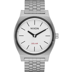 Nixon Time Teller Ανδρικό Ρολόι Solar με Ασημί Μεταλλικό Μπρασελέ A1369-5371-00