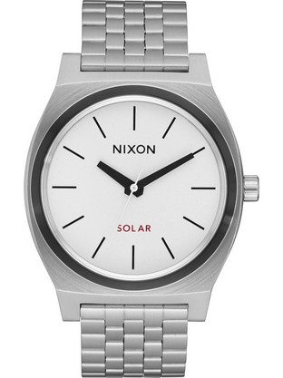 Nixon Time Teller Ανδρικό Ρολόι Solar με Ασημί Μεταλλικό Μπρασελέ A1369-5371-00