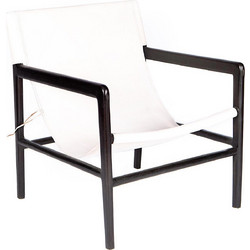 Supergreens Πολυθρόνα Δερμάτινη Λευκή Teak 5200706021995