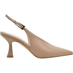 Fardoulis Γόβες Slingback Δερμάτινες με Λεπτό Ψηλό Τακούνι Μπεζ 738-122