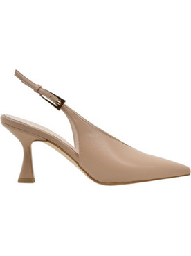 Fardoulis Γόβες Slingback Δερμάτινες με Λεπτό Ψηλό Τακούνι Μπεζ 738-122