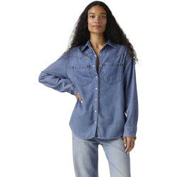 Levi's Μακρυμάνικο Γυναικείο Πουκάμισο Τζιν Mονόχρωμο Μπλε A7244-0006