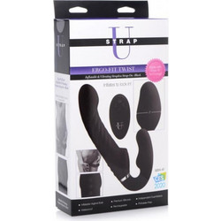 Strap U Swirl Strapless Strap On 24cm με Δόνηση Μαύρο