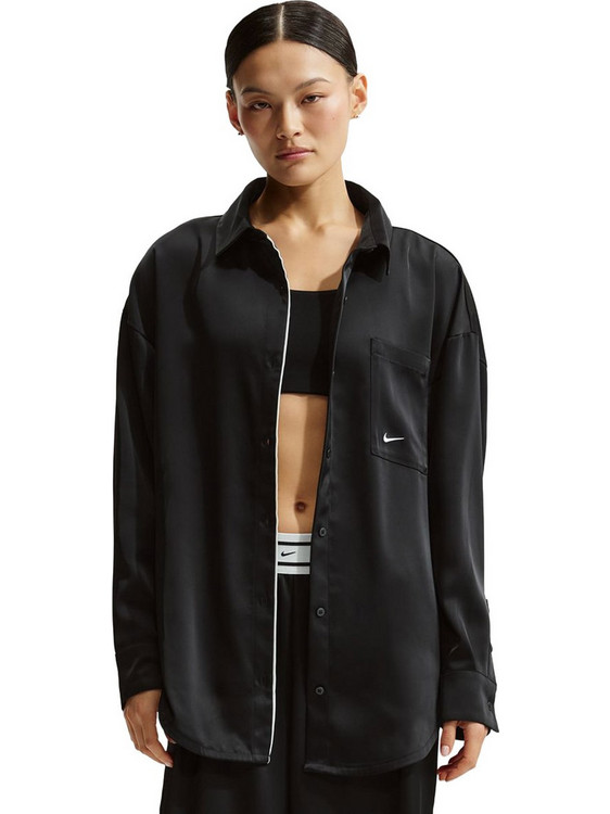 Nike Μακρυμάνικο Γυναικείο Πουκάμισο Πολυεστέρα Mονόχρωμο Μαύρο IM0575-010