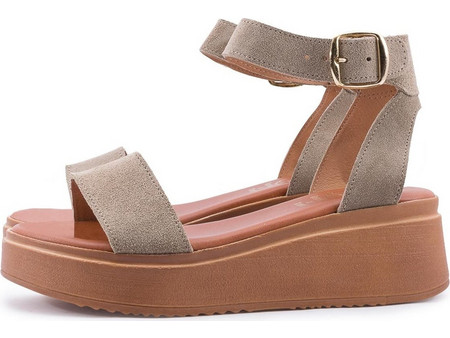 Love4shoes Καλοκαιρινές Γυναικείες Πλατφόρμες Χαμηλές Γκρι 1403