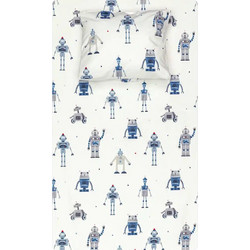 Borea Σετ Παιδικά Σεντόνια Μονά Βαμβακερά 160x240 Megabot White 2τμχ
