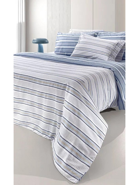 Guy Laroche Σετ Σεντόνια Υπέρδιπλα Βαμβακερά 240x265 Pinstripe Denim