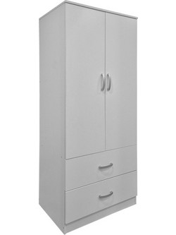 Pakoworld Δίφυλλη Ντουλάπα Ρούχων Alvia Λευκή 80x51.5x180cm 383-000173