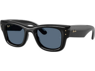 Ray-Ban RB4940 60180 Ανδρικά Γυαλιά Ηλίου Τετράγωνα Κοκάλινα Μαύρα με Μπλε Φακό