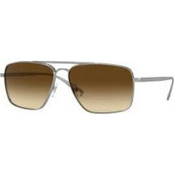 Versace VE2216 100113 Ανδρικά Γυαλιά Ηλίου Aviator Μεταλλικά Ασημί με Καφέ Φακό