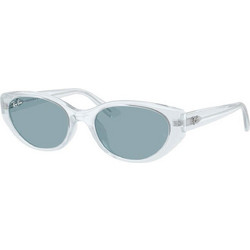 Ray-Ban RB4457D 687280 Γυναικεία Γυαλιά Ηλίου Οβάλ Κοκάλινα Λευκά με Μπλε Φακό